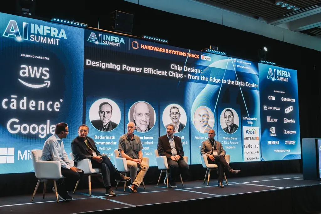 Speakers on stage at AI Infra Summit during the Hardware and Systems Track
